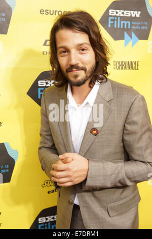 Cesar Chavez made its SXSW premier at the Paramount Theater in Austin, Tx.  Featuring: Diego Luna Where: Austin, Texas, United States When: 11 Mar 2014 Stock Photo