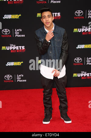 Los Angeles Premiere of Disney's 'Muppets Most Wanted' held at the El Capitan - Red Carpet Arrivals  Featuring: Miguelito Where: Hollywood, California, United States When: 12 Mar 2014 Stock Photo