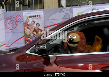 Film Premiere Muppets Most Wanted  Featuring: Muppets Where: Los Angeles, California, United States When: 12 Mar 2014 Stock Photo