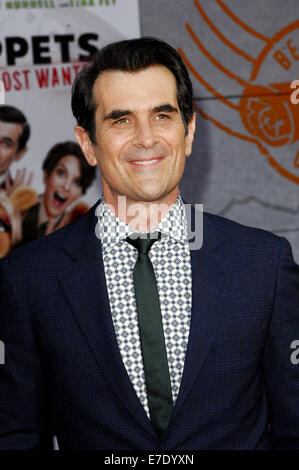Film Premiere Muppets Most Wanted  Featuring: Ty Burrell Where: Los Angeles, California, United States When: 12 Mar 2014 Stock Photo