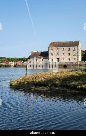 The 19c tidal mill at Carew, Pembrokeshire, Wales, UK. It was powered by tide water stored behind a dam Stock Photo