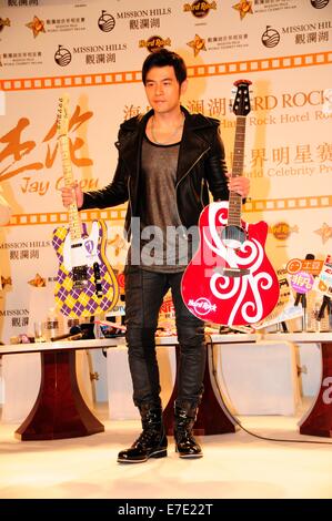 Jay Chou attends the World Celebrity Pro-Am without wearing any ring in Shanghai, China on 14th September, 2014. Stock Photo