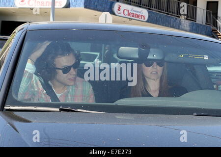 Harry Styles leaving Craigs Restaurant on Melrose in West Hollywood  Featuring: Harry Styles Where: Los Angeles, California, United States When:  12 Mar 2014 Stock Photo - Alamy