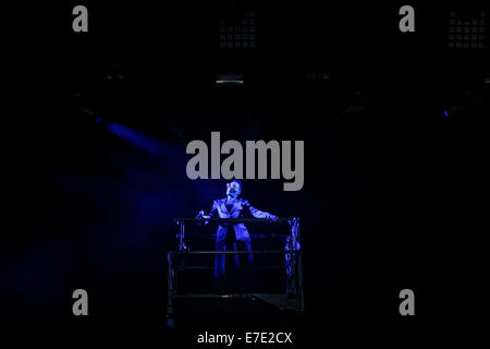 Grace Jones performs at the On Blackheath Festival in London to thousands of people. Stock Photo