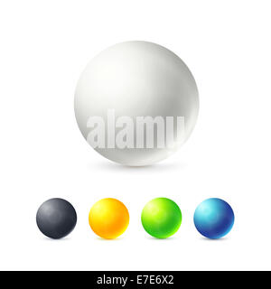 Collection of colorful glossy spheres Stock Photo