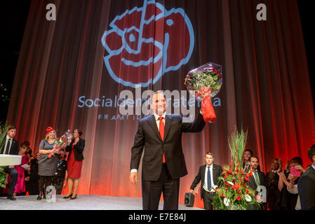 Stockholm, Sweden. 14th Sep, 2014. The Social-Democrat party's leader Mr Stefan Löfven will be the new prime minister of Sweden. Pictures show Mr Löfven on election night. Credit:  Rolf Adlercreutz/Alamy Live News Stock Photo