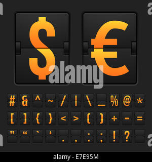 Scoreboard symbols alphabet mechanical panel Stock Photo