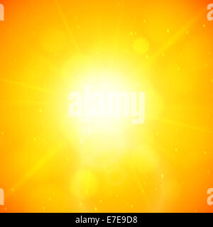 Summer background, summer sun with lens flare Stock Photo