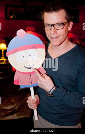 German voice actors promoting the 17th. 'South Park' season whilst a screening of the first episode at Soho House. The new season starting on the 23rd of march on Comedy Central TV.  Featuring: Benedikt Weber Where: Berlin, Germany When: 13 Mar 2014 Stock Photo