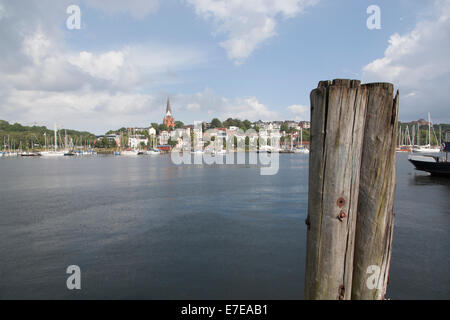 view on flensburg-jürgensby with church st. jürgen, schleswig-holstein, germany Stock Photo