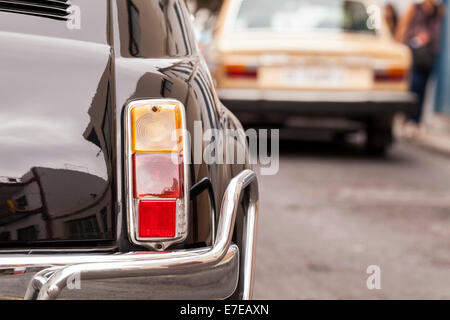 Close up detail of the rear light cluster on a vintage Fiat 500 on display in Guia de Isora, tenerife, canary Islands, spain. Stock Photo