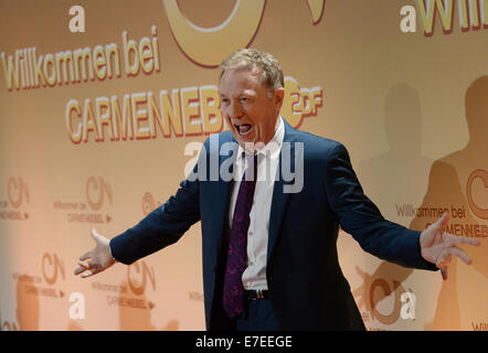 Berlin, Germany. 13th Sep, 2014. Singer John Miles arrives for the charity television show 'Willkommen bei Carmen Nebel' (Welcome to Carmen Nebel), aired on German public broadcaster ZDF in Berlin, Germany, 13 September 2014. Photo: Jens Kalaene/dpa/Alamy Live News Stock Photo