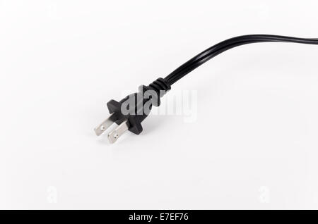 American black electric plug isolated on white background Stock Photo