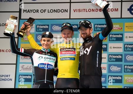 London, UK. 14th Sep, 2014. Dylan Van Baarle (Garmin Sharp) overall winner of the Tour of Britain in London. Michal Kwiatkowski 2nd and Bradley Wiggins 3rd. © Action Plus Sports/Alamy Live News Stock Photo