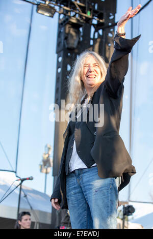 Chicago, Illinois, USA. 14th Sep, 2014. Singer-songwriter PATTI SMITH performs live with her band at 2014 Riot Fest music festival at Humboldt Park in Chicago, Illinois © Daniel DeSlover/ZUMA Wire/Alamy Live News Stock Photo