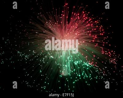 color fiber optic cables  on black background Stock Photo