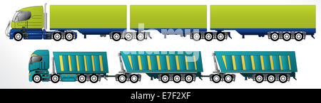 B triple road train trailer setups for cargo hauling Stock Photo