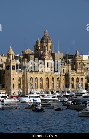 Marina and the Malta Maritime Museum, Vittoriosa, Three Cities, Malta Stock Photo