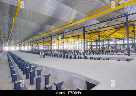 Workers standing in warehouse Stock Photo