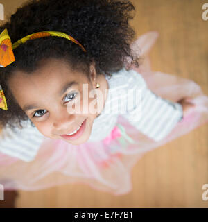 African American girl smiling Stock Photo