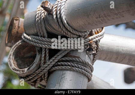 Bamboo scaffolding Stock Photo