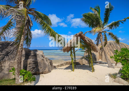Beautiful Natural Sun Shelter In A Tropical Paradise Stock Photo