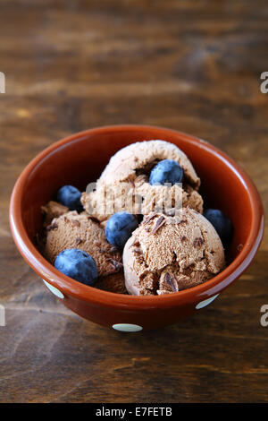 ice cream balls in small bowl, closeup Stock Photo