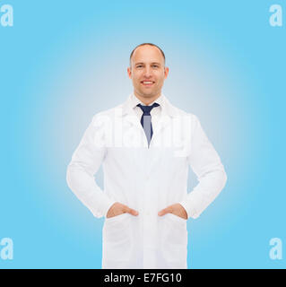 smiling male doctor in white coat Stock Photo