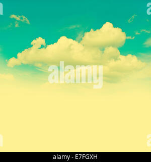 vintage cloudy blue sky background. retro style toned picture Stock Photo
