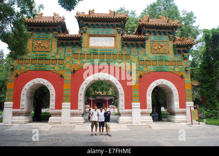 Western students, Confucius Temple Beijing, China 2014 Stock Photo