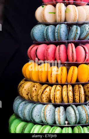 Macaroons in many colors Stock Photo