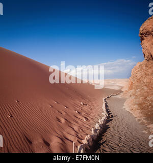 Sand dunes in the Moon Valley, Atacama Desert, Chile. Stock Photo