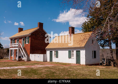 Clover Hill Tavern kitchen and slave quarters in Appomattox Courthouse National Historical Park, Virginia Stock Photo