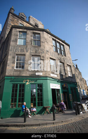The former premises of 'Harvey's Furniture Store' on Candlemaker Row, the Old Town area in Edinburgh, Scotland, UK Stock Photo