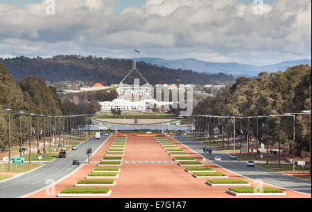 canberra australia capital view from war museum to parliament house Stock Photo