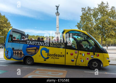 Bordeaux, (Burgundy) France, Tourist Bus in City Center, Street Scenes Stock Photo