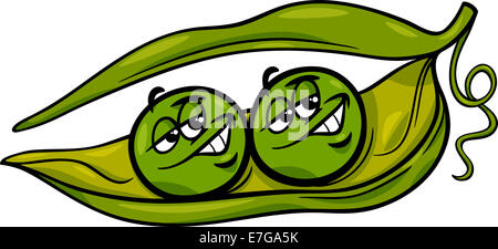 Cartoon Humor Concept Illustration of Like Two Peas in a Pod Saying or Proverb Stock Photo