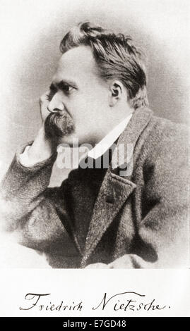 Friedrich Wilhelm Nietzsche, 1844 –1900.   German philologist, philosopher, cultural critic, poet and composer. Stock Photo