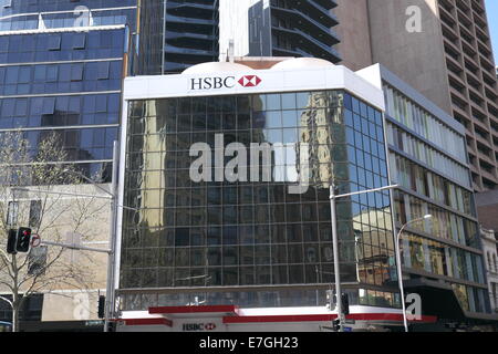 HSBC bank branch on southern end of George street in Sydney central business district,australia Stock Photo