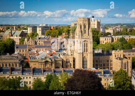 View over Bristol and the Bristol University Tower from Cabot Tower, Bristol, England Stock Photo