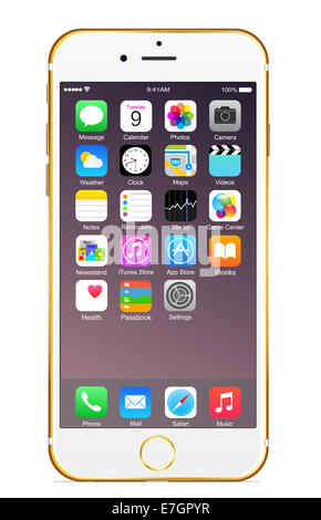Iphone 6 plus gold Stock Photo