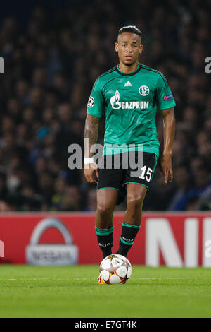 London, UK. 17th Sep, 2014. Champions League Group Stage. Chelsea versus FC Schalke 04. Dennis Aogo of FC Schalke in action Credit:  Action Plus Sports/Alamy Live News Stock Photo