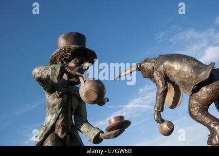 Mad hatter's tea party Garden sculpture by Robert James at Tatton Park 2014 Cheshire RHS flower show Stock Photo
