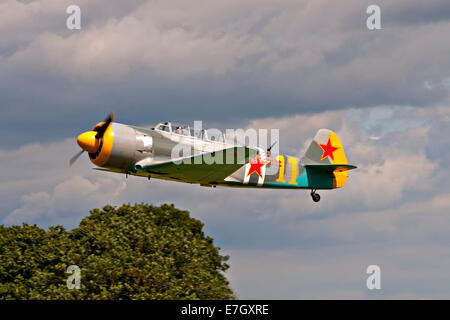 Harvard IV G-GBPB aircraft seen at Headcorn, Kent Stock Photo