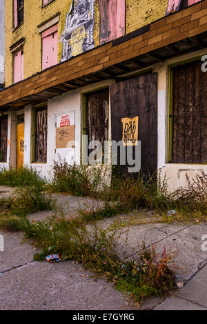 Abandoned shops at Old Town Mall, in Baltimore, Maryland Stock Photo ...