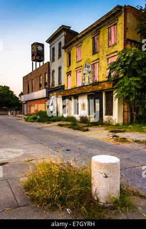 Abandoned shops at Old Town Mall, in Baltimore, Maryland Stock Photo ...