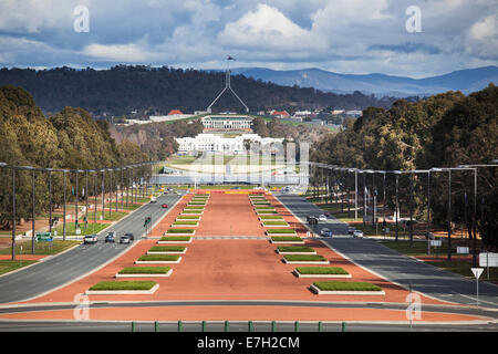 canberra australia capital view from war museum to parliament house Stock Photo