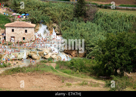 Cascate del Mulino, Mill waterfalls, Saturnia, Grosseto, Tuscany, Italy Stock Photo