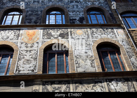 Italy, Tuscany, Florence, Palazzo Bianca Cappello, Decoration Facade ...