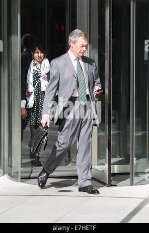 Nigel Farage at BBC House  Featuring: Nigel Farage Where: London, United Kingdom When: 16 Mar 2014 Stock Photo